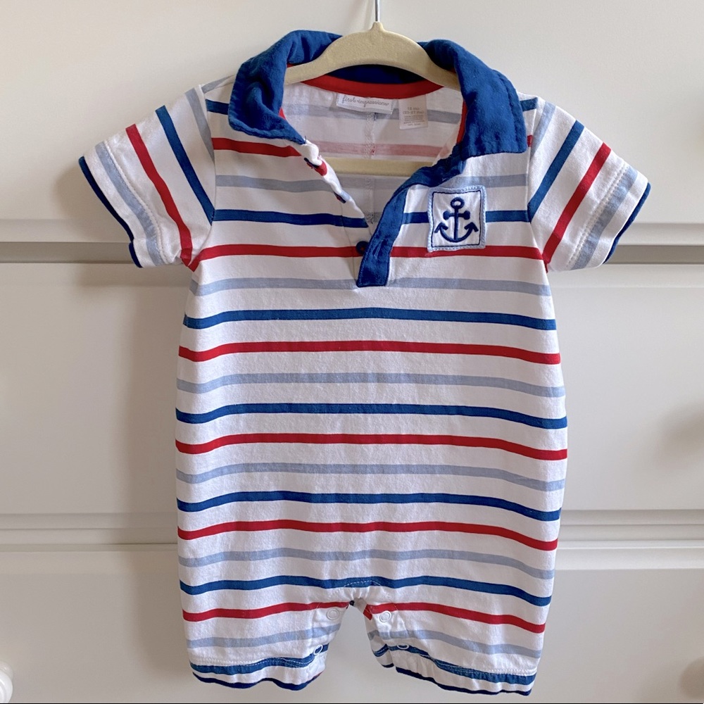 ☀️SALE☀️ FIRST IMPRESSIONS Baby Boy Romper